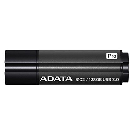 ADATA S102 Pro 128GB USB 3.0 Ultra Fast  Read Speed up to 200 MB/s Flash Drive, Grey (AS102P-128G-RGY)