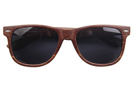SojoS Wood Grain Brand Designer Rivets Wayfarer Sunglasses for Men