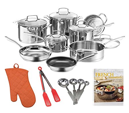 Cuisinart W99I-13 13Pc Classic Induction Stainless Steel Cookware Set   Cookbook, Measuring Spoons and More