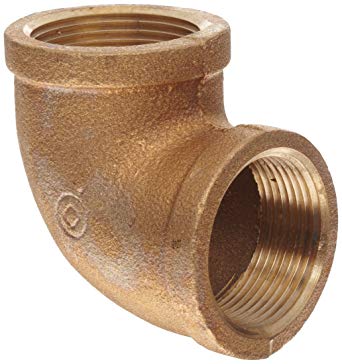 Anderson Metals Brass Pipe Fitting, 90 Degree Elbow, 1/4" Female