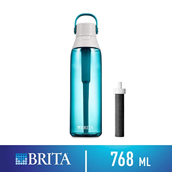 Brita 26 Ounce Premium Filtering Water Bottle with Filter - BPA Free - Sea Glass