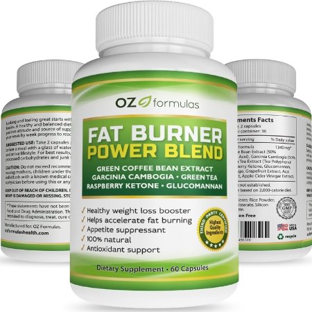 OZ Formulas, Fat Burner, Power Blend - Best Weight Loss, Metabolism Supplement For Men/Women - The All Natural, Appetite Suppression, Diet Pill that Really Works - Quality and Satisfaction Guaranteed
