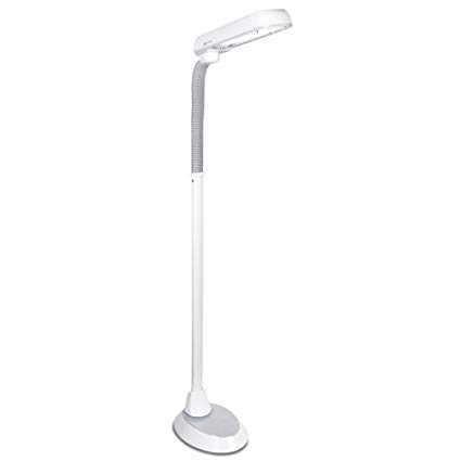 OttLite 24 Watt Floor Lamp with Flexible Neck, White