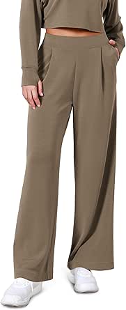 ODODOS Modal Soft Wide Leg Pants for Women High Waist Casual Relaxed Pants with Pockets-27/29"/ 31" Inseam