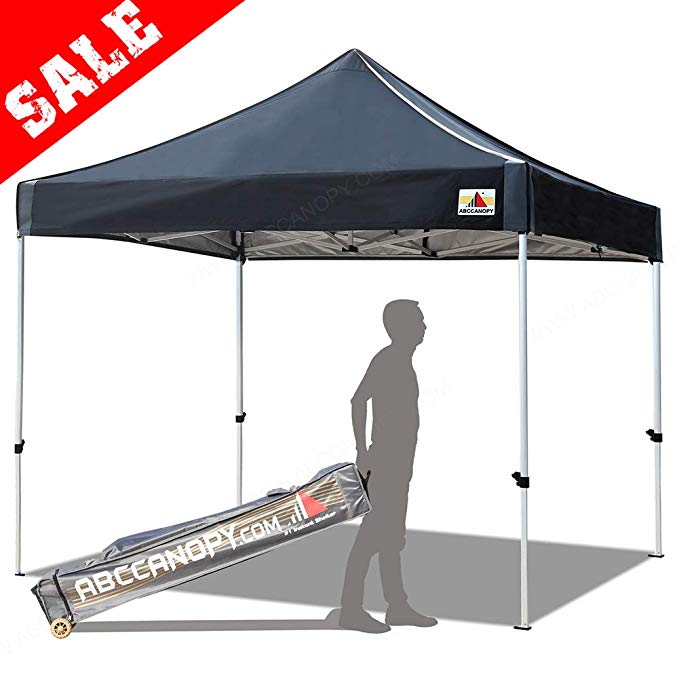 ABCCANOPY Aluminum Canopy Tent 10x10 Deluxe Pop up Instant Shelter with Roller Carry Bag, Black