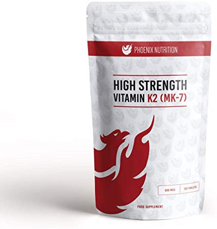 High Strength Vitamin K2 (MK-7) 500mcg x 360 Tablets - Phoenix Nutrition