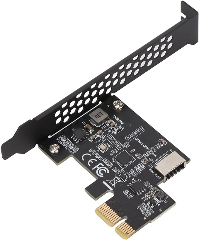 Dpofirs PCIE to Type E Riser Card Expansion Card, USB3.2 PCI E Riser Card for Win XP 7 8 10 11 Linux, ASMedia ASM1042A Master Control, PCIE to USB3.2 GEN1 5Gbps Type C Front (Black)