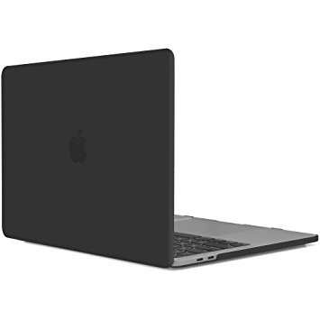 RENPHO Plastic Hard Case Cover for 2016 & 2017 New Release Macbook Pro 15 inch with Touch Bar and Touch ID Model: A1707 - Soft Touch Matt Rubber Coated - Black