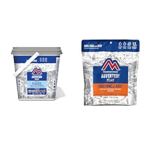 Mountain House Classic Bucket | Freeze Dried Backpacking & Camping Food | 24 Servings & Chili Mac with Beef | Freeze Dried Backpacking & Camping Food | 2-Servings