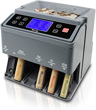 Cassida C300 Professional USD Coin Counter, Sorter and Wrapper/Roller, 300 Coins/min, with Quickload and Printing-Compatible