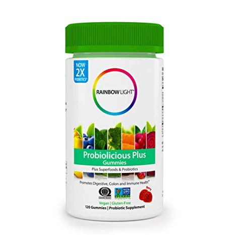 Rainbow Light Probiolicious Plus Gummies Plus Superfoods & Probiotics, Berry - 120 Gummies (Packaging May Vary)