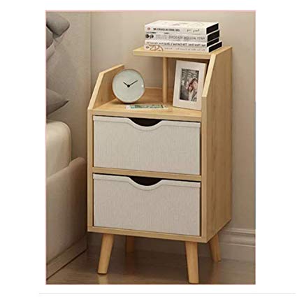 You Wish Bedside Table Wood Nightstand Small End Tables with 2 Drawer Cute Rustic Modern Night Stand for Dorm Bedroom Livingroom