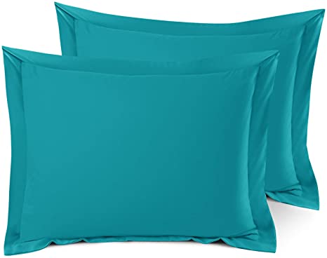 Nestl Soft Pillow Shams Set of 2 - Double Brushed Microfiber Hypoallergenic Pillow Covers - Hotel Style Premium Bed Pillow Cases, Standard - Teal