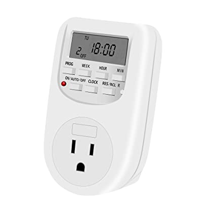 NICREW Outlet Timer, 24 Hours Programmable and Plug in Timer for Electrical Outlets Indoor, Digital Timer for Aquarium Light and Lamp, 15A / 1800W