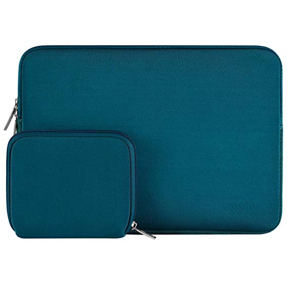 MOSISO Laptop Sleeve, Water Repellent Neoprene Bag Cover Compatible with 13-13.3 Inch MacBook Pro, MacBook Air, Notebook with Small Case, Deep Teal