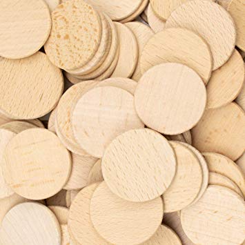 Foraineam 200 Pieces Wooden Circles 1.5" Natural Unfinished Wood Slices Round Wood Cutouts Ready to Be Painted and Decorated