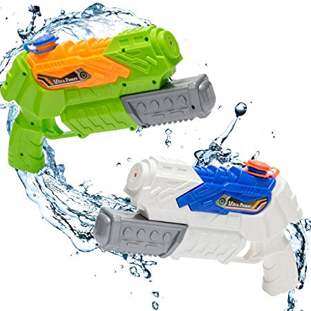 Biubee 2 Packs Water Guns for Kids and Adults - Super Soaker Squirt Blast Up to 20ft, Great Toy Pistols for Target Games Hot Summer