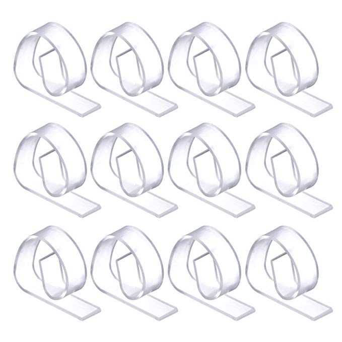 12 Pack Plastic Tablecloth Table Cover Clips Holder Clamps for Party Picnic (Clear)