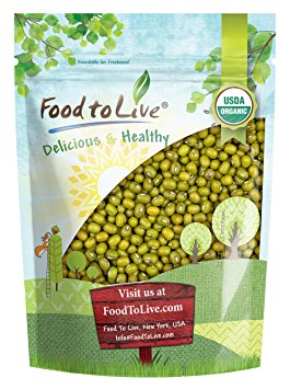 Food to Live Certified Organic Mung Beans (Sprouting, Non-GMO, Bulk) (1 Pound)
