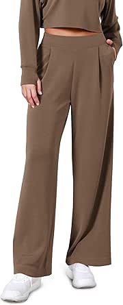 ODODOS Modal Soft Wide Leg Pants for Women High Waist Casual Relaxed Pants with Pockets-27/29"/ 31" Inseam