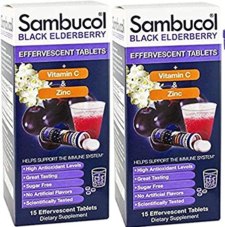 Sambucol Effervescent Tablets, 15 Count (2 Pack) WEFB