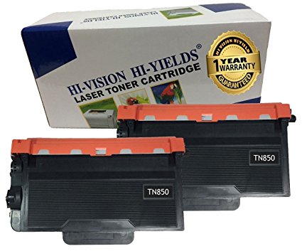 HI-VISION® 2 Pack Compatible Brother TN850 TN-850 [8k HIGH YIELD] Toner Cartridge Replacement for HL-L6200DW, HL-L6200DWT, HL-L6250DW, HL-L6300DW, HL-L6400DW, HL-L6400DWT, MFC-L5700DW