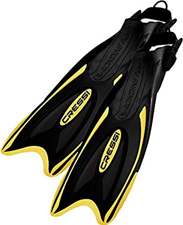 Cressi Snorkeling Adjustable Fins for All Family - Long Blade Versatile Open Heel Flippers | Palau LAF made in Italy