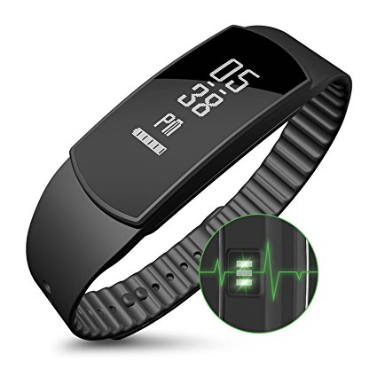 Fitness Tracker, Alisten Waterproof Activity Tracker with Heart Rate Monitor Bluetooth Wireless Smart Bracelet Smart band with Sleep Monitoring Wristband for IOS and Android -Black