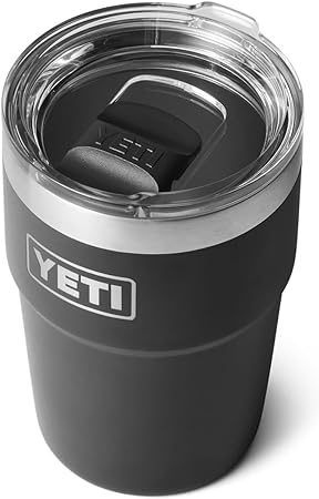 YETI Rambler 16 oz Stackable Tumbler, Vacuum Insulated, Stainless Steel with MagSlider Lid, Black