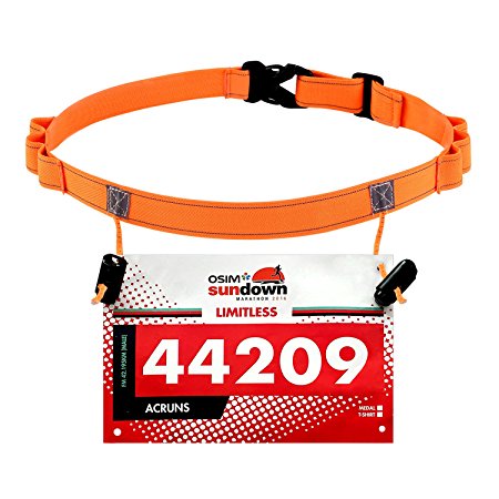 Maacool Running Number Belt for Running, Cycling ,Marathon,Triathlon Race,with 6 Gel Loops to attach energy gel