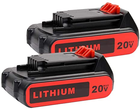 LBXR20 2.5Ah Replace for Black and Decker 20V Lithium-ion Battery LB20 LBX20 LST220 LBXR2020-OPE LBXR20B-2 LB2X4020 LBXR20-OPE LBX4020 LB2X4020-OPE Tool Battery(2 Pack)