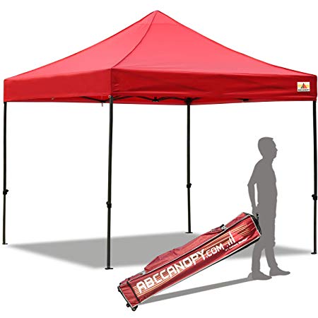 ABCCANOPY 30 Colors Pop up Canopy Folding Heavy Duty Commercial Instant Canopy,Bonus Carrying Bag (Red)