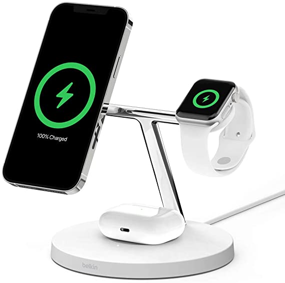 Belkin MagSafe 3-in-1 Wireless Charger, White