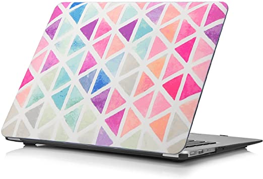 AUSMIX Compatible with MacBook Air 13 inch Case 2010-2017 (Model: A1466 / A1369), Slim Plastic Hard Shell Case Rubberized Protective Cover for MacBook Air 13.3 inch, Colourful Triangle