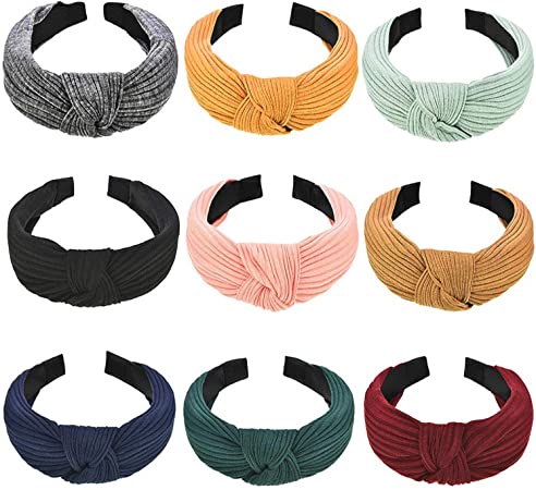 Knot Headbands For Women Knotted Hairband Knot Turban Wide Plain Hair Bands Hair Accessories for Women and Girls