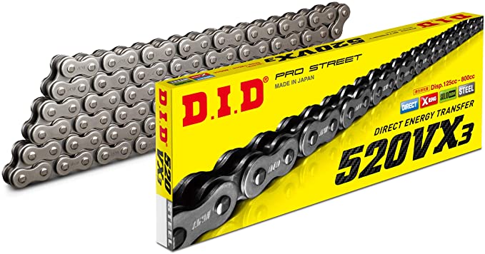 DID (520VX3-120) Steel 120 Link High Performance VX Series X-Ring Chain with Connecting Link