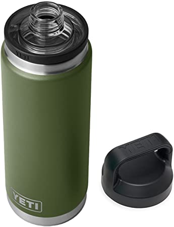 YETI Rambler 26 oz Bottle, Vacuum Insulated, Stainless Steel with Chug Cap, Highlands Olive