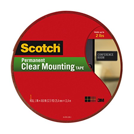 Scotch® Clear Mounting Tape 4010-Long, 1 Inch x 450 Inches