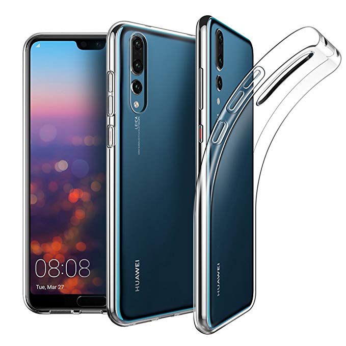 EasyAcc Case for Huawei P20 Pro, Soft TPU Crystal Clear Slim Anti Slip Case Transparent Back Protector Cover Compatible with Huawei P20 Pro 6.1''