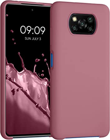 kwmobile Carcasa Compatible con Xiaomi Poco X3 NFC/Poco X3 Pro - Funda de Silicona para móvil - Cover Trasero en Rosa Oscuro