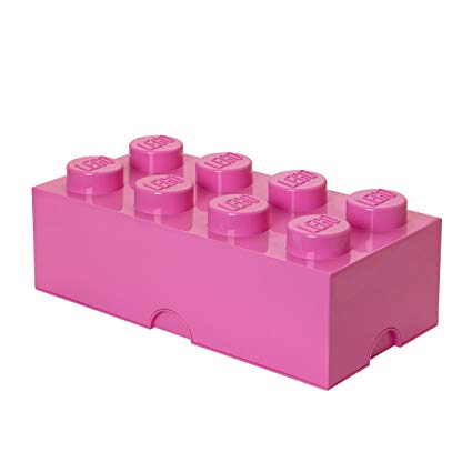 LEGO Storage Brick 8 Knobs, Stackable Storage Box, 12 l, Pink