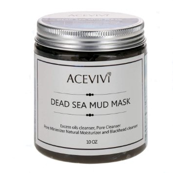 ACEVIVI Natural Dead Sea Mud Facial Mask - Anti-Ageing Treatment For All Skin Types - For Women Men and Teens - Effective Relief From Acne Blackheads and Spot Prone Skin - Organic Mud Mask Offers Gentle Facial Exfoliator - Natural Moisturizer and Deep Cleansing to Restore Your Skins Natural Radiance