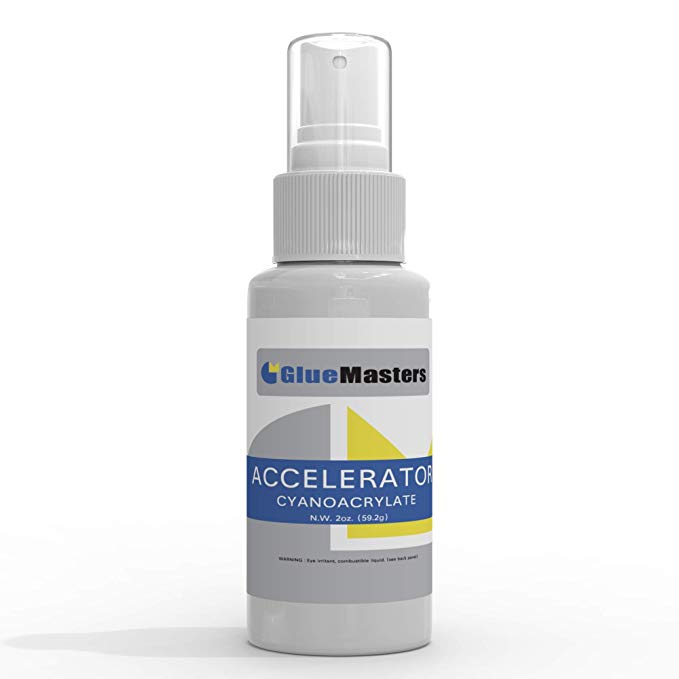 Premium Super Glue Accelerator by Glue Masters ✮ 2 OZ Bottle with Detachable Spray Pump ✮ 100% with Hassle Free Full Refund ✮ Best Super Glue Activator on The Cyanoacrylate Market