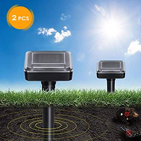 DOPA Solar Powered Mole Repellent, Solar Repel Mole, Chaser Mole Gopher Vole Repeller Spikes for Yard Lawn Garden Waterproof