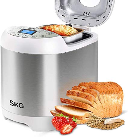 SKG 2LB Automatic Programmable Bread Machine Multifunctional Bread Maker-Silver