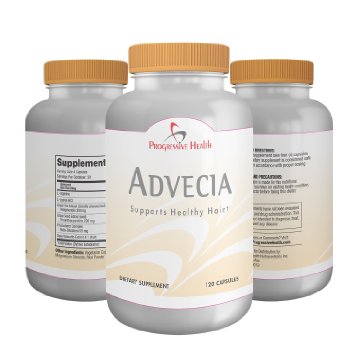 Advecia: Hair Loss Vitamins, DHT Blocker Averts Thining Hair & Baldness For Men and Women. Natural Growth Nutrients Include Saw Palmetto Berries, Green Tea / Grape Tea Extract (4 Bottles)