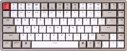 Keychron K2 75% Layout 84-Key Hot-swappable Bluetooth Wireless/USB Wired Mechanical Keyboard for Mac Windows with Double-Shot Retro Keycaps/Multitasking/Keychron Mechanical Brown Switch/Aluminum Frame