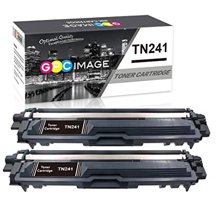 GPC Image Compatible Toner Cartridge Replacement for Brother TN241 TN-241 for DCP-9020CDW DCP-9015CDW HL-3140CW HL-3150CDW 3170CDW MFC-9340CDW 9140CDN (Black, 2-Pack)