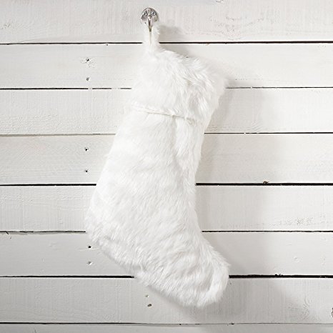 fenncostyles.com Noël Blanc Faux Fur Design White Holiday Christmas Stocking, One Piece (13"x19" Stocking)