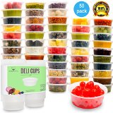 Plastic Food Storage Containers with lids - Restaurant Deli Cups  Foodsavers for Party Supplies Baby and Portion Control - Kids Lunch Boxes - Watertight  Leakproof Takeout Kitchen Set 85oz 50pcs